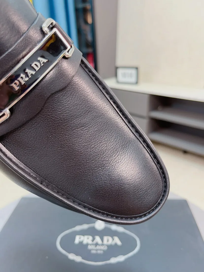 Men's shoes 💰540🌹🌹【PRADA Leather Shoes】Top purchasing agency Original imported Italian custom-made open-edge beaded cowhide leather surface, fully imported water-dyed breathable cowhide lining, original factory special molded sole super comfortable, size: 38-44